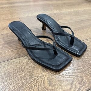 NA-KD Black Thong heels